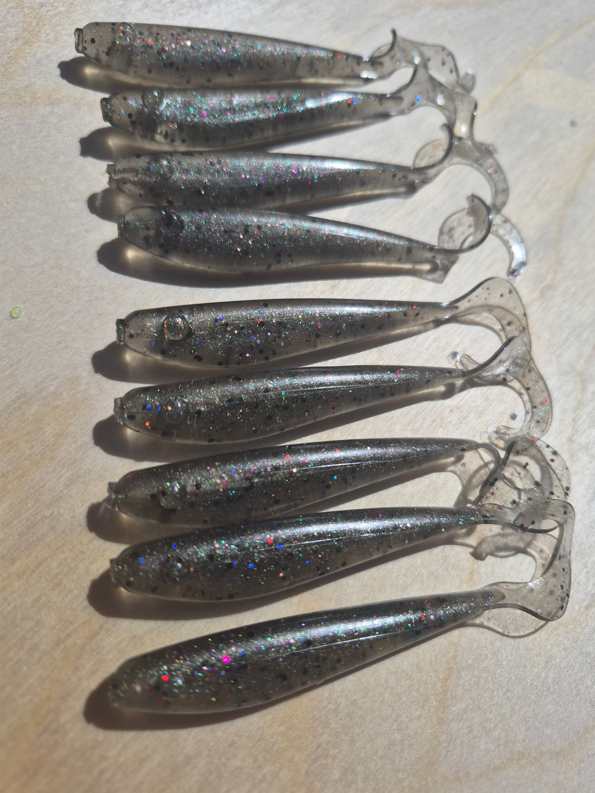 The CLEANER 4" FINESSE GRUB TAIL 9PK SMOKE