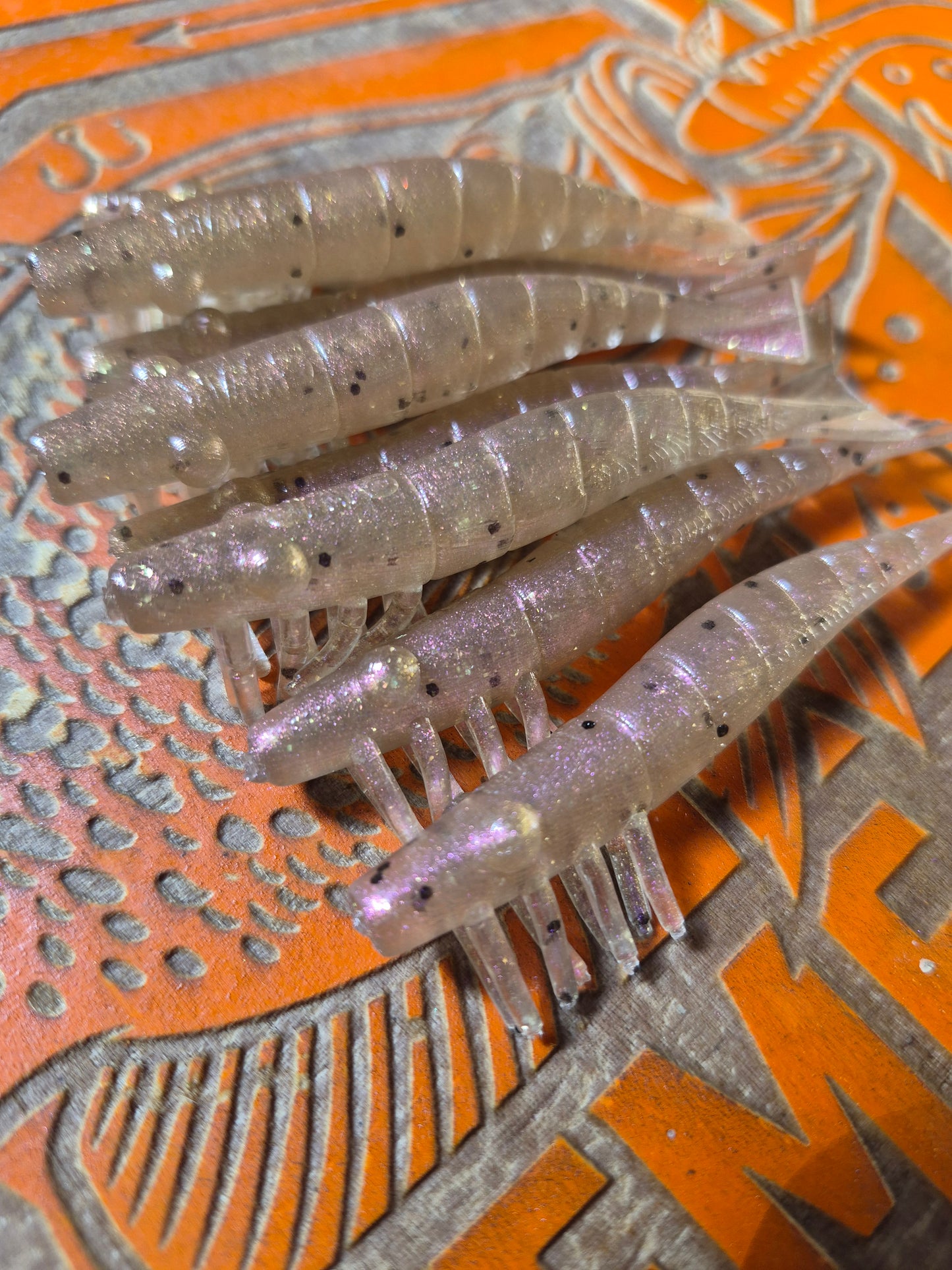 3" SALTWATER RAGER SHRIMP 8PK GHOST TROUT color shifting