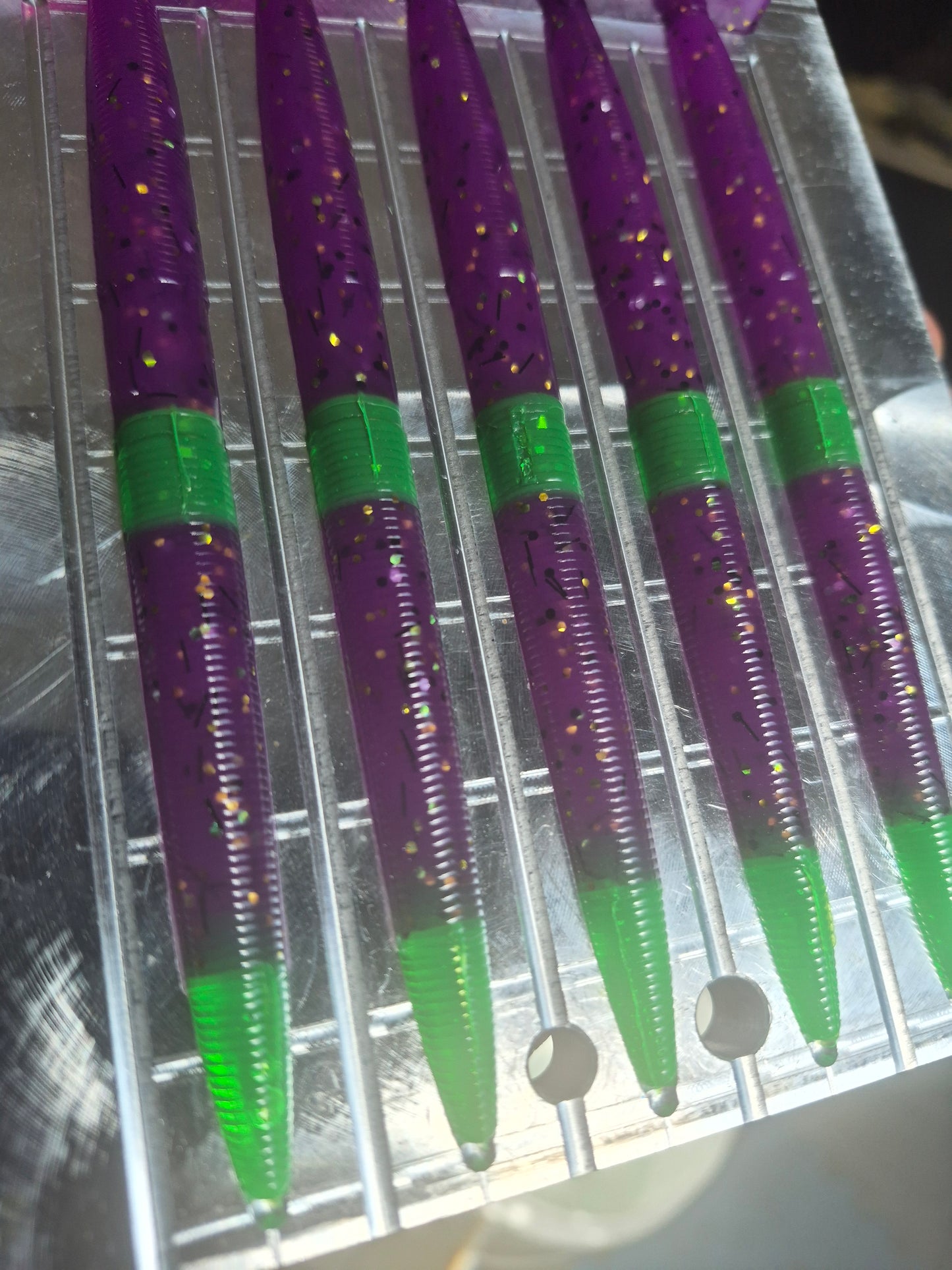 THE ENFORCER 5"stick bait with reinforced hook sleeve PURPLE GRIMACE
