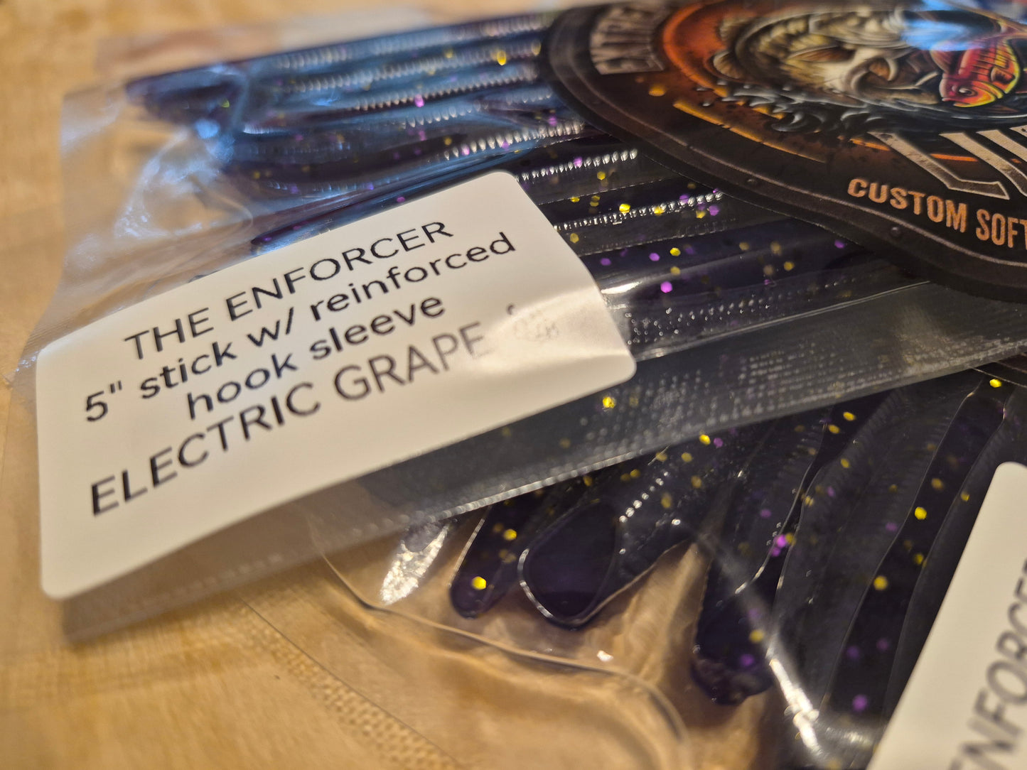 THE ENFORCER 5"stick bait with reinforced hook sleeve ELECTRIC GRAPE