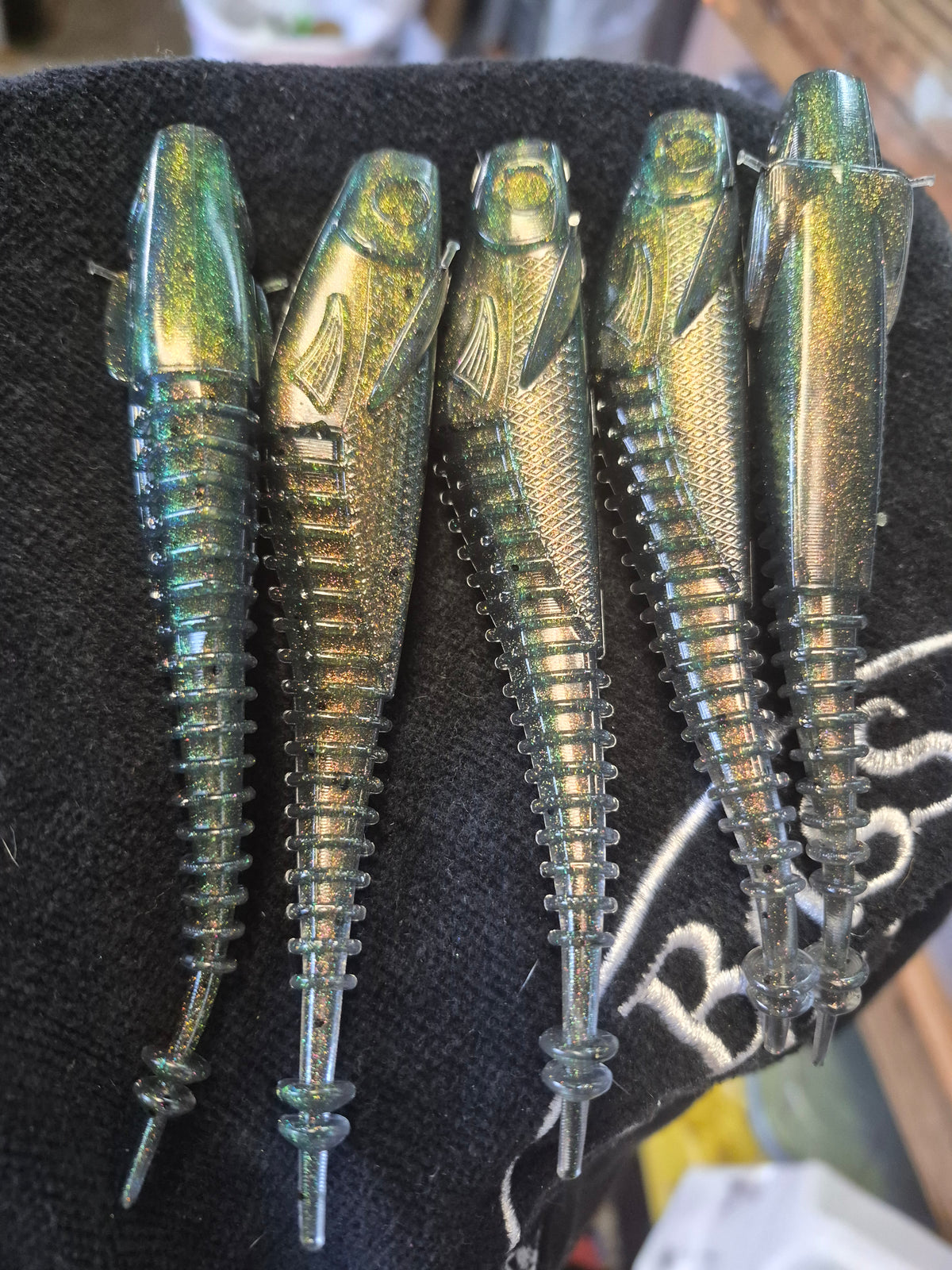 THE DOUBLE CROSS 5.25 " Winged Hover rig 5pk TOXIC SWAMP