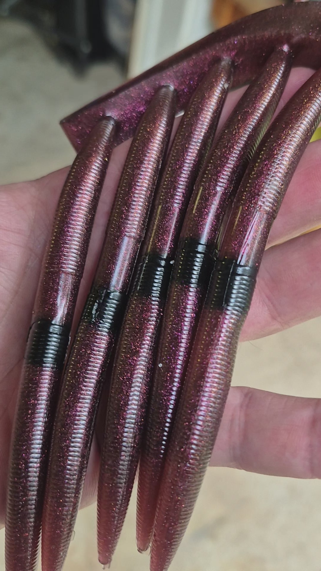 Color Shift The ENFORCER 5" stick bait, with reinforced hook sleeve. Solar Eclipse (FLARE)