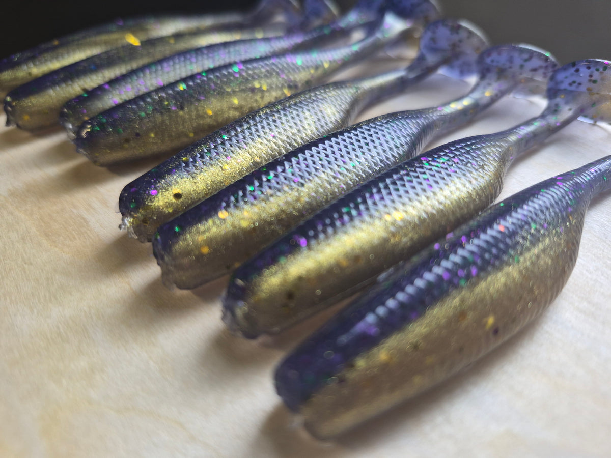 3.8" Assassin swimbait MARDI GRAS 8pk