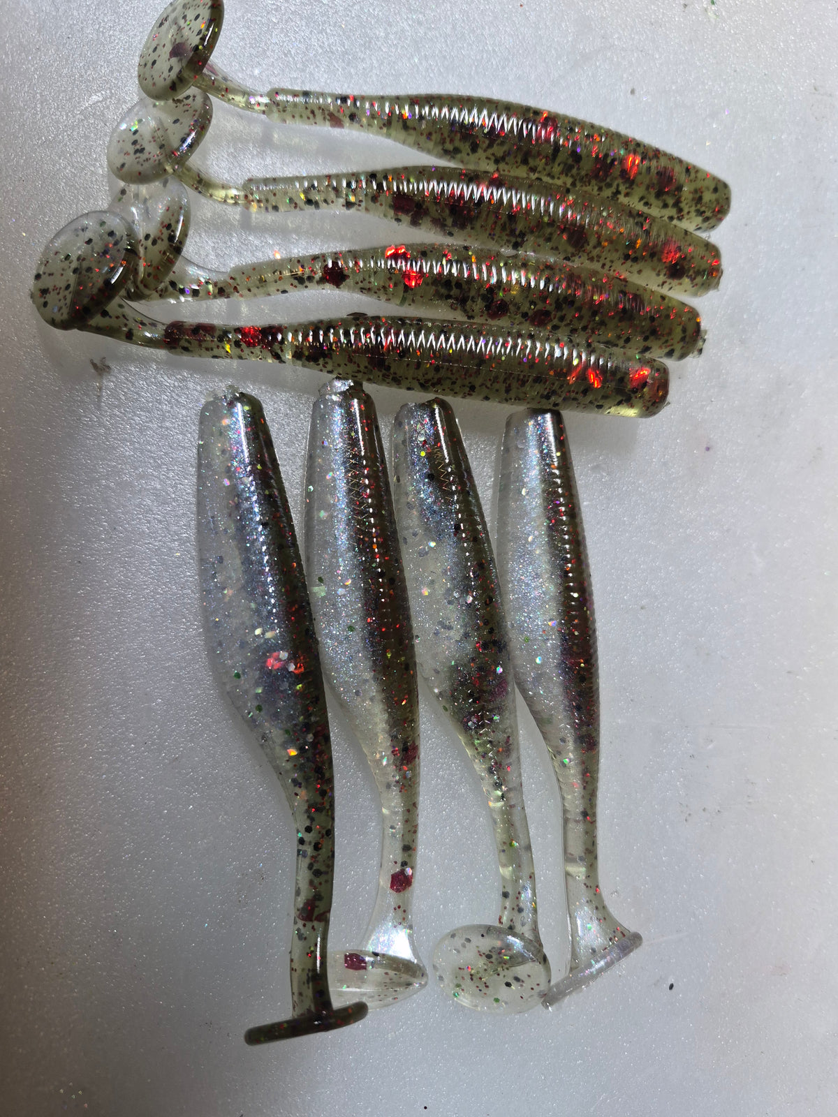 3.8" ASSASIN SWIMBAIT Watermelon Red 8pk