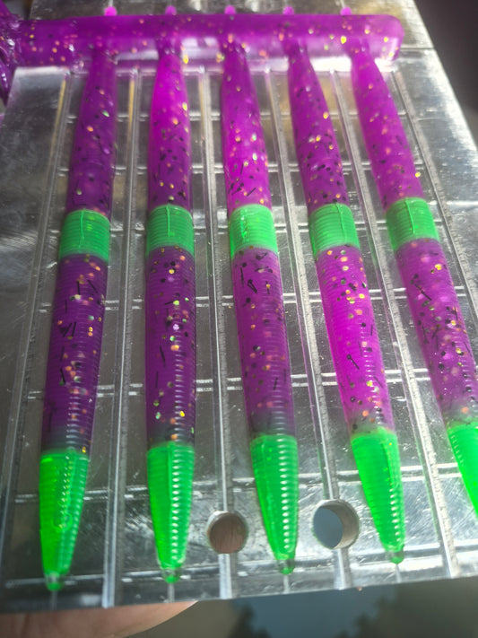 THE ENFORCER 5"stick bait with reinforced hook sleeve PURPLE GRIMACE