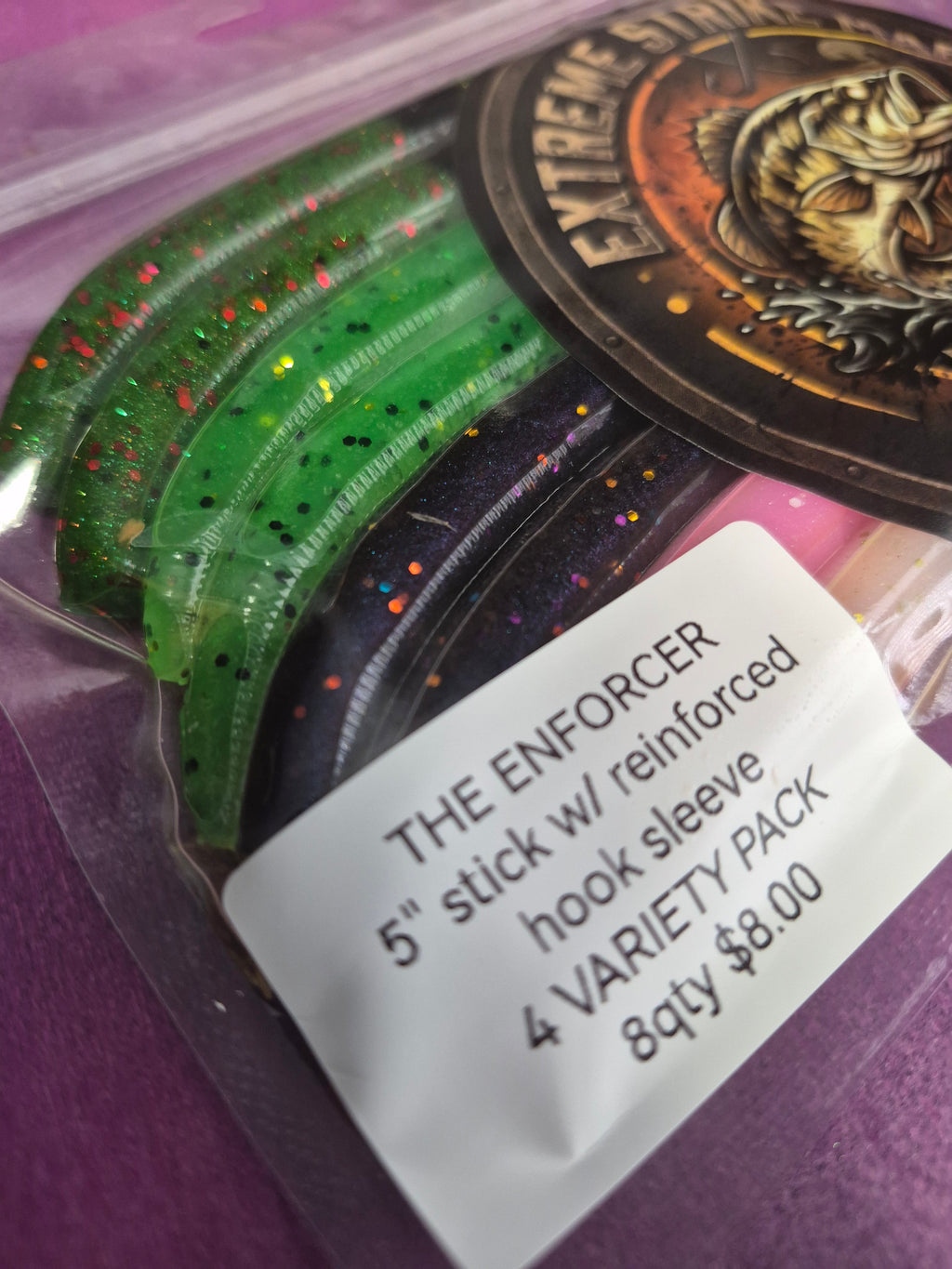 The ENFORCER 5"stick bait with reinforced hook sleeve VARIETY PACK