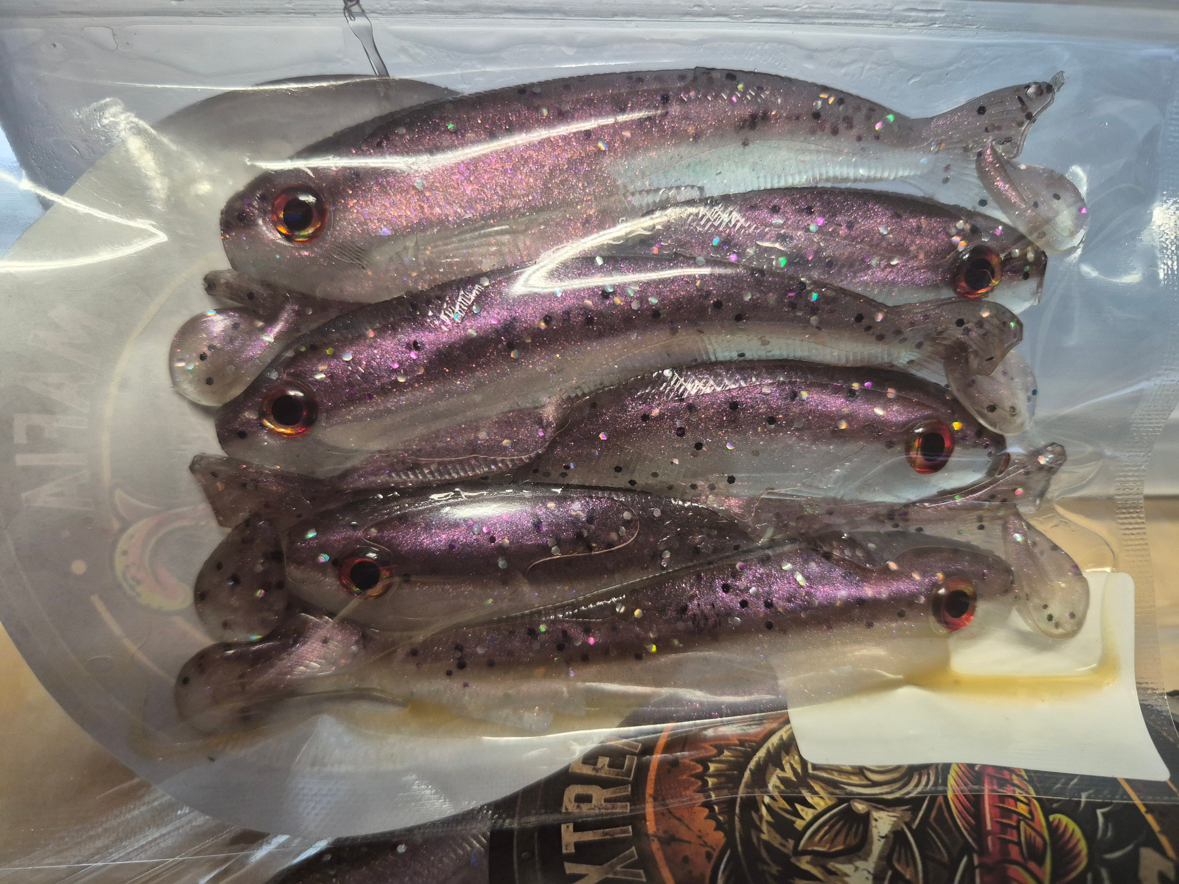 The General 4.3 SWIMBAIT Hypershift color change. Plasma Ashes