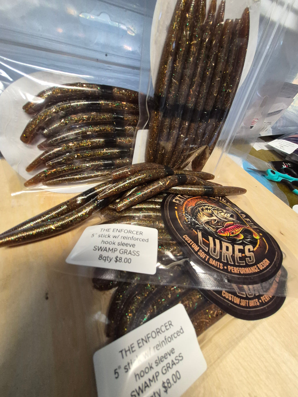 THE ENFORCER 5"stick bait with reinforced hook sleeve SWAMP GRASS
