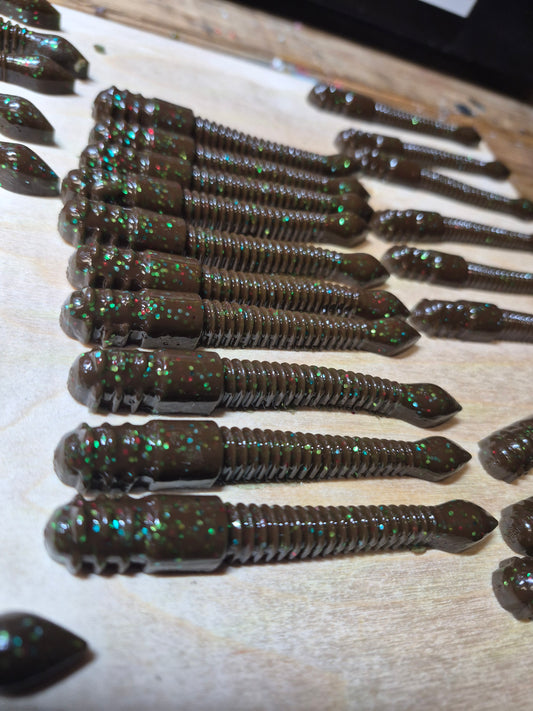 The 3.75" HAMMER WORM. Brown mint 10pk