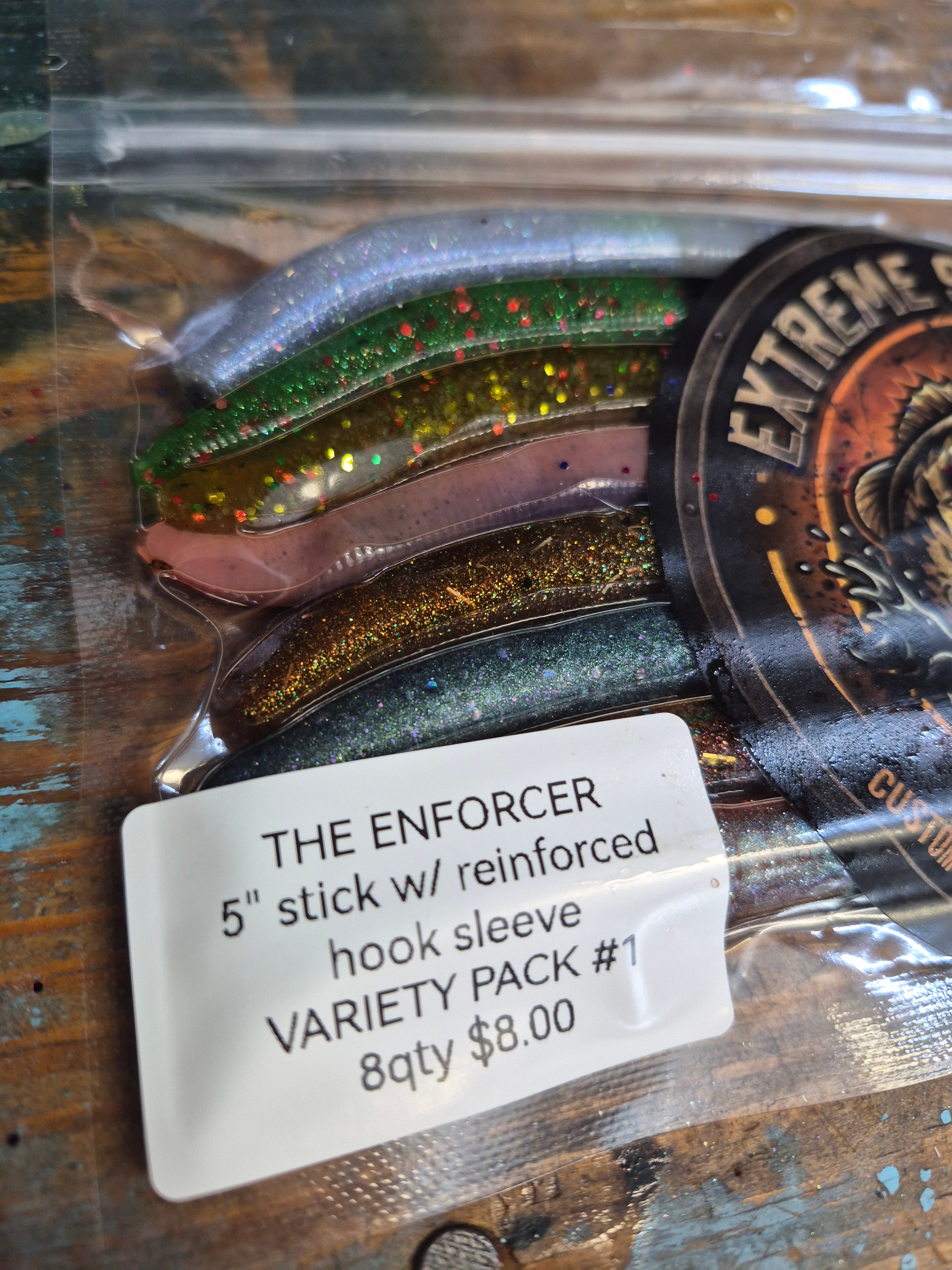 The ENFORCER 5"stick bait with reinforced hook sleeve VARIETY PACK #1