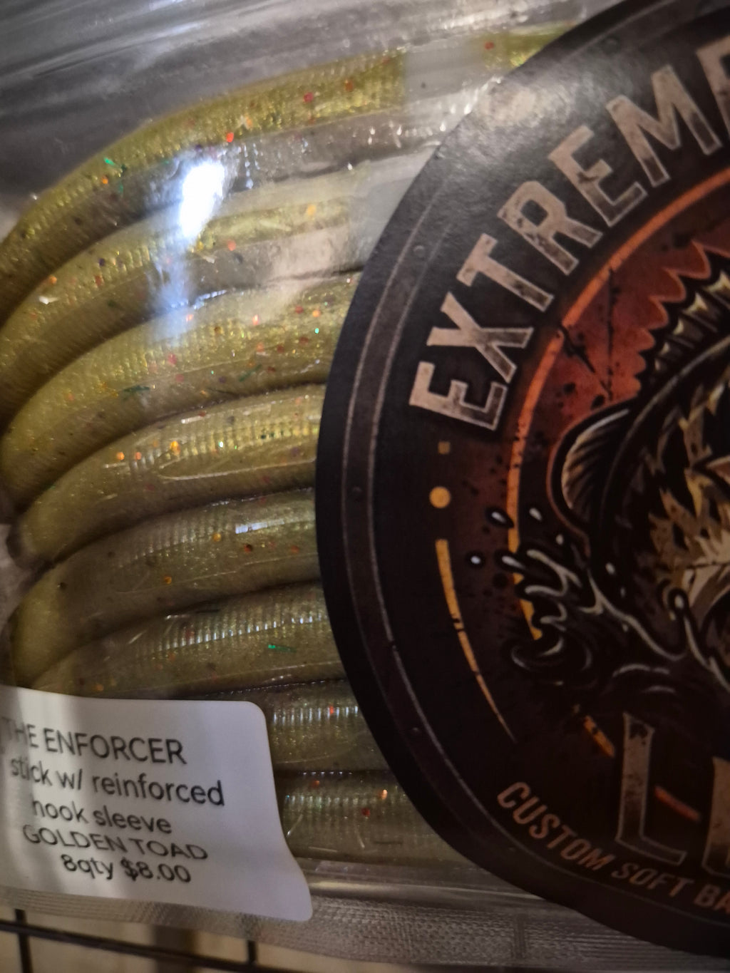 THE ENFORCER 5"stick bait with reinforced hook sleeve Golden Toad