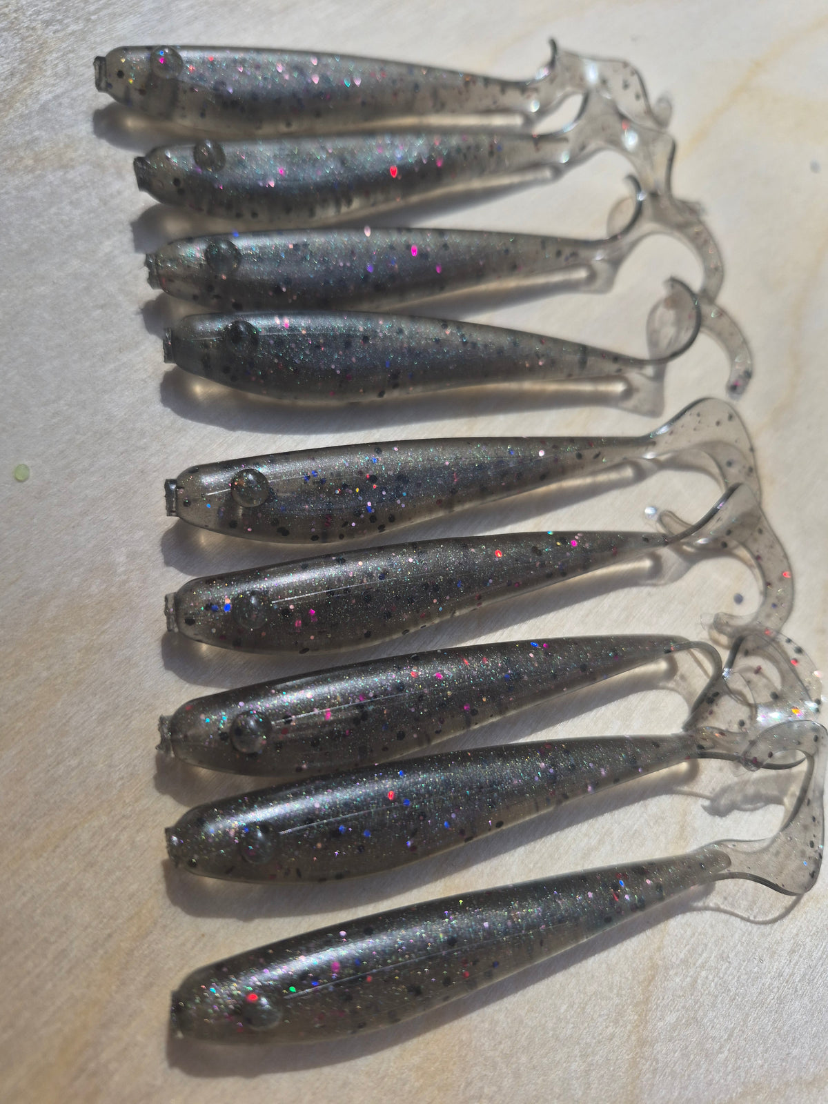 The CLEANER 4" FINESSE GRUB TAIL 9PK SMOKE