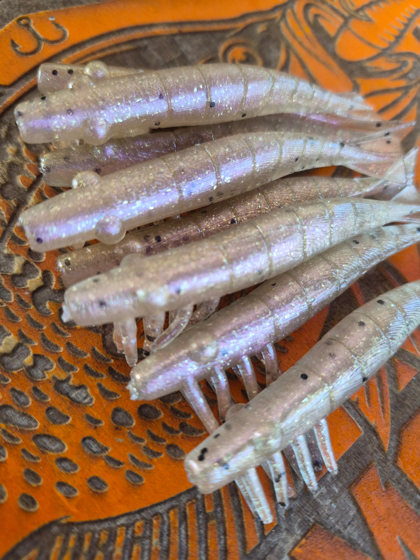 3" SALTWATER RAGER SHRIMP 8PK GHOST TROUT color shifting