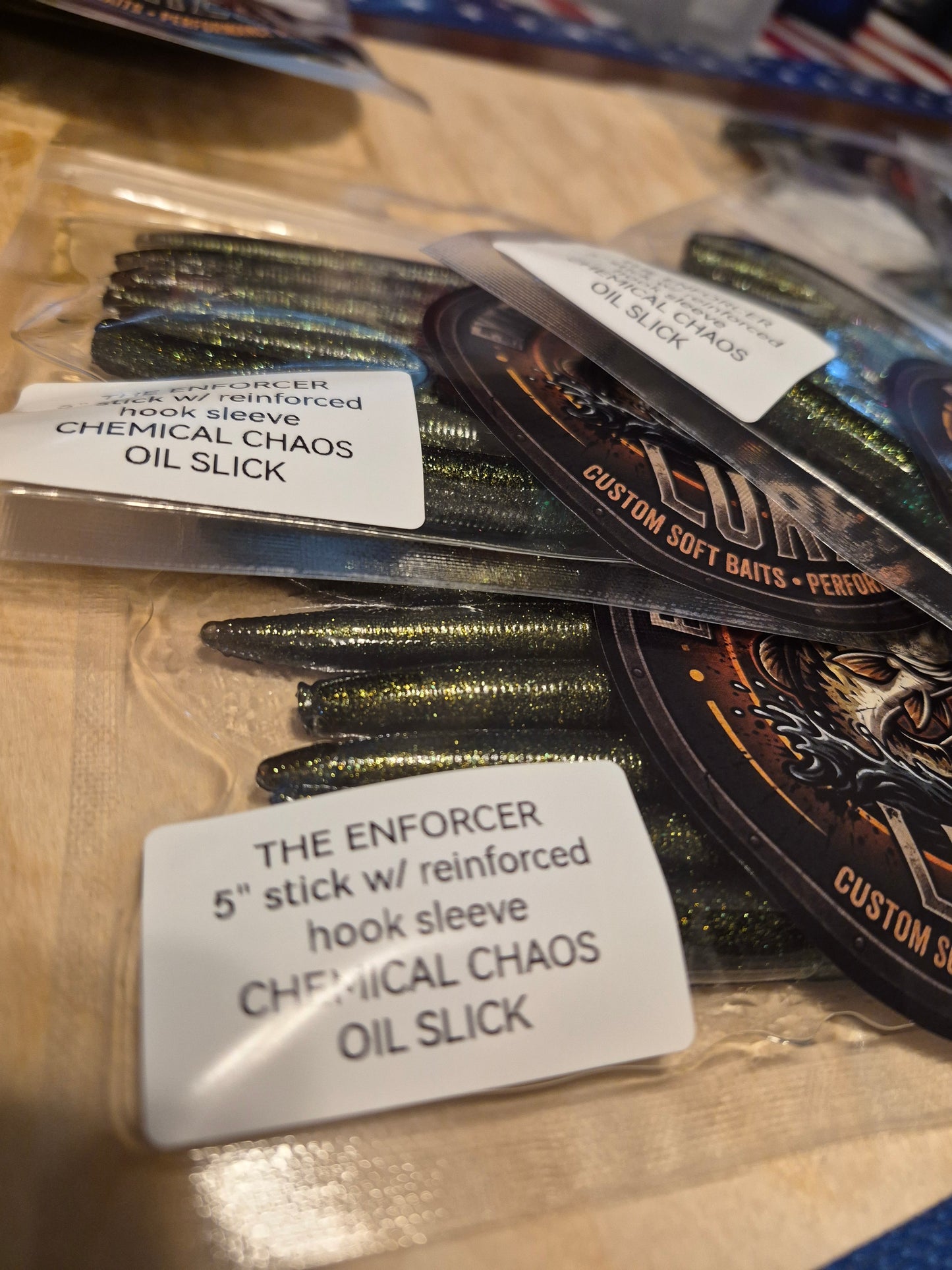THE ENFORCER 5"stick bait with reinforced hook sleeve OIL SLICK