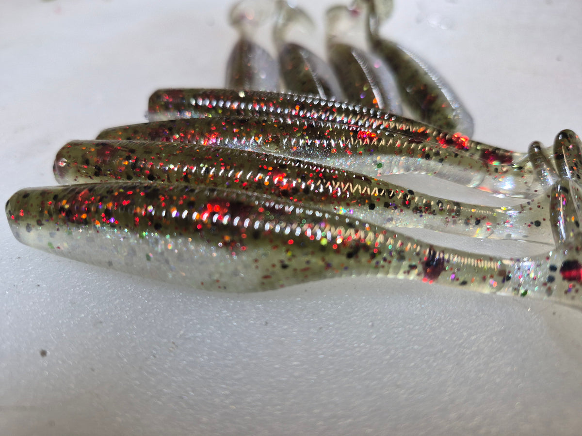 3.8" ASSASIN SWIMBAIT Watermelon Red 8pk