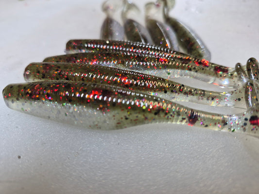 3.8" ASSASIN SWIMBAIT Watermelon Red 8pk