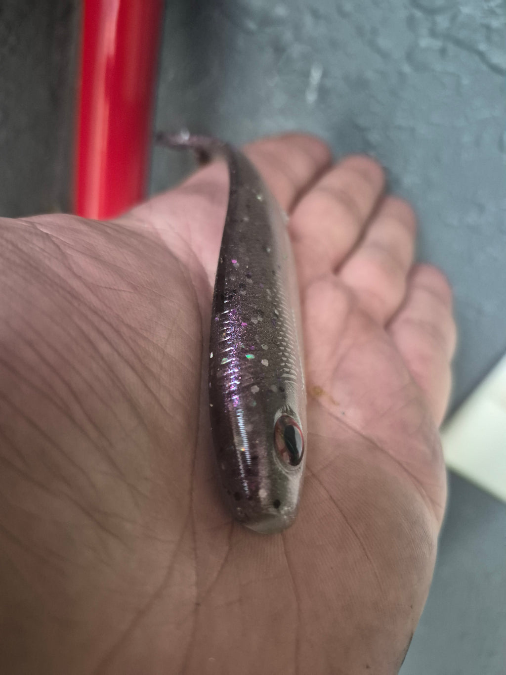 The General 4.3 SWIMBAIT Hypershift color change. Plasma Ashes