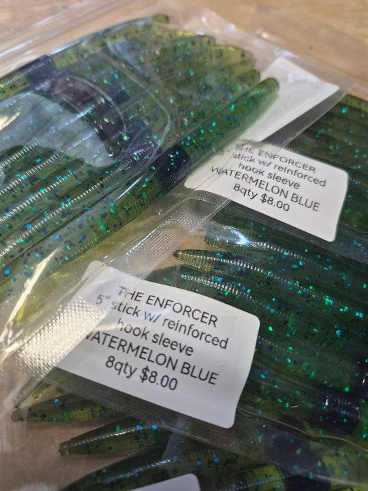 THE ENFORCER 5"stick bait with reinforced hook WATERMELON BLUE