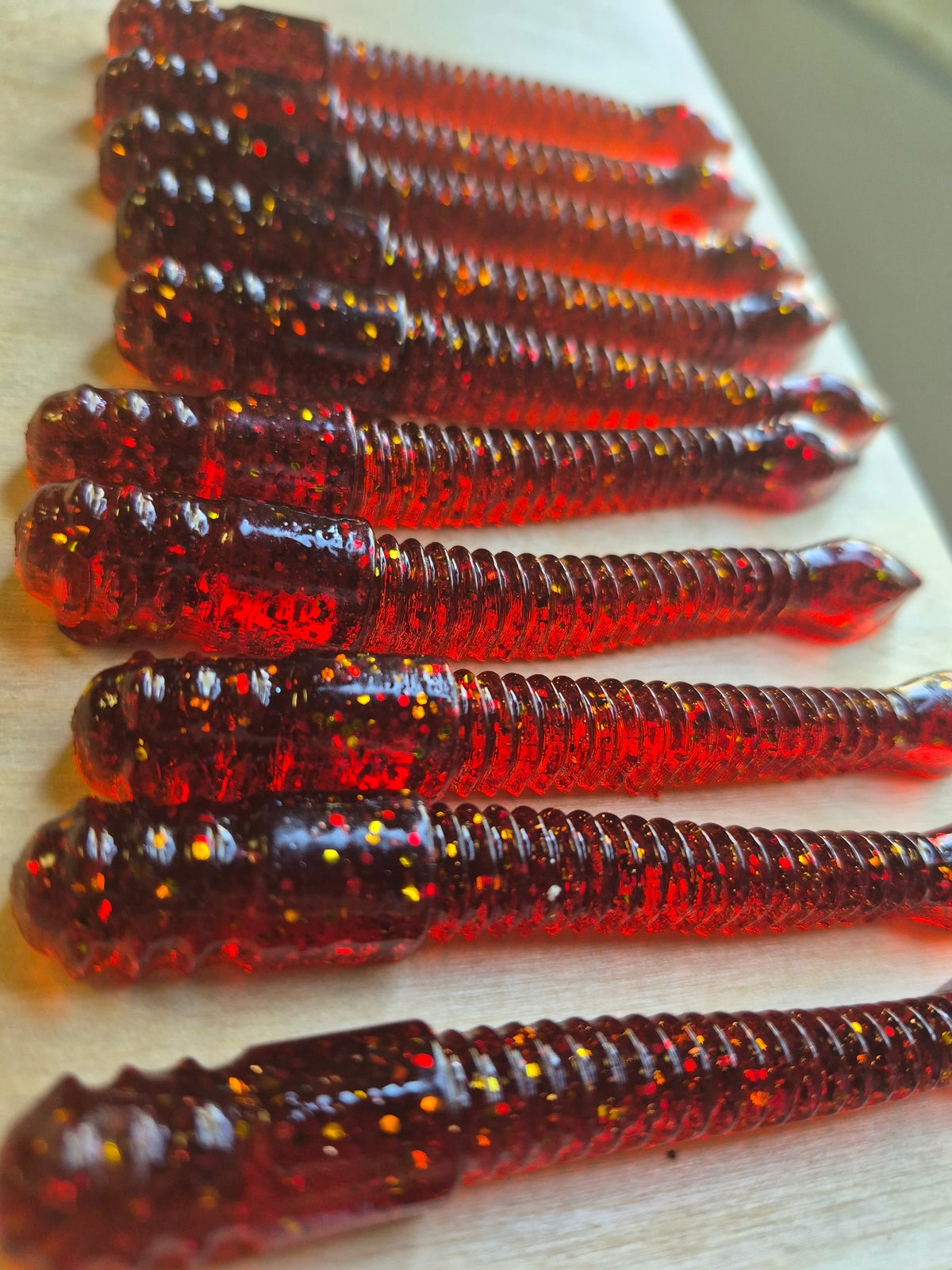 THE 3.75 HAMMER WORM 10pk HOT HONEY