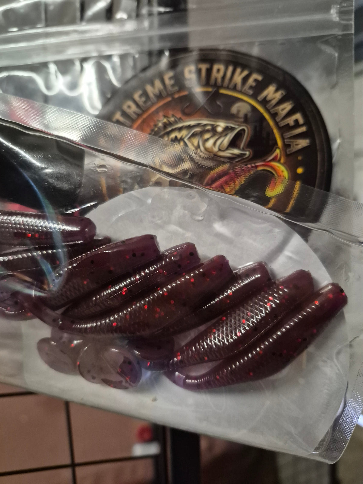 THE ASSASIN 2.8" Paddle tail swim bait PLUM SYNDICATE 8PK
