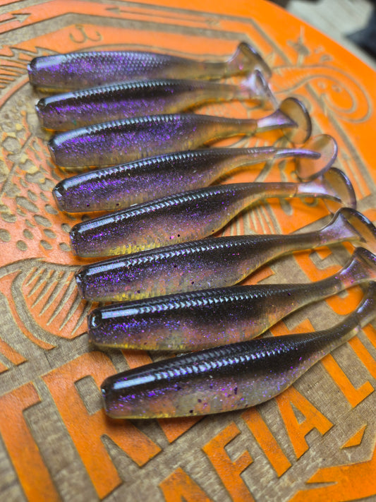 3.8" ASSASSIN SWIMBAIT ELECTRIC SHAD 8PK