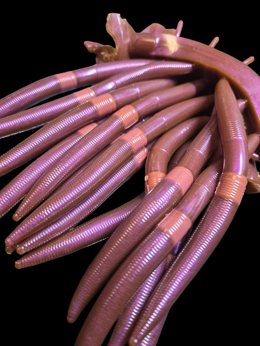 The ENFORCER 5"stick bait with reinforced hook sleeve RED EARTHWORM