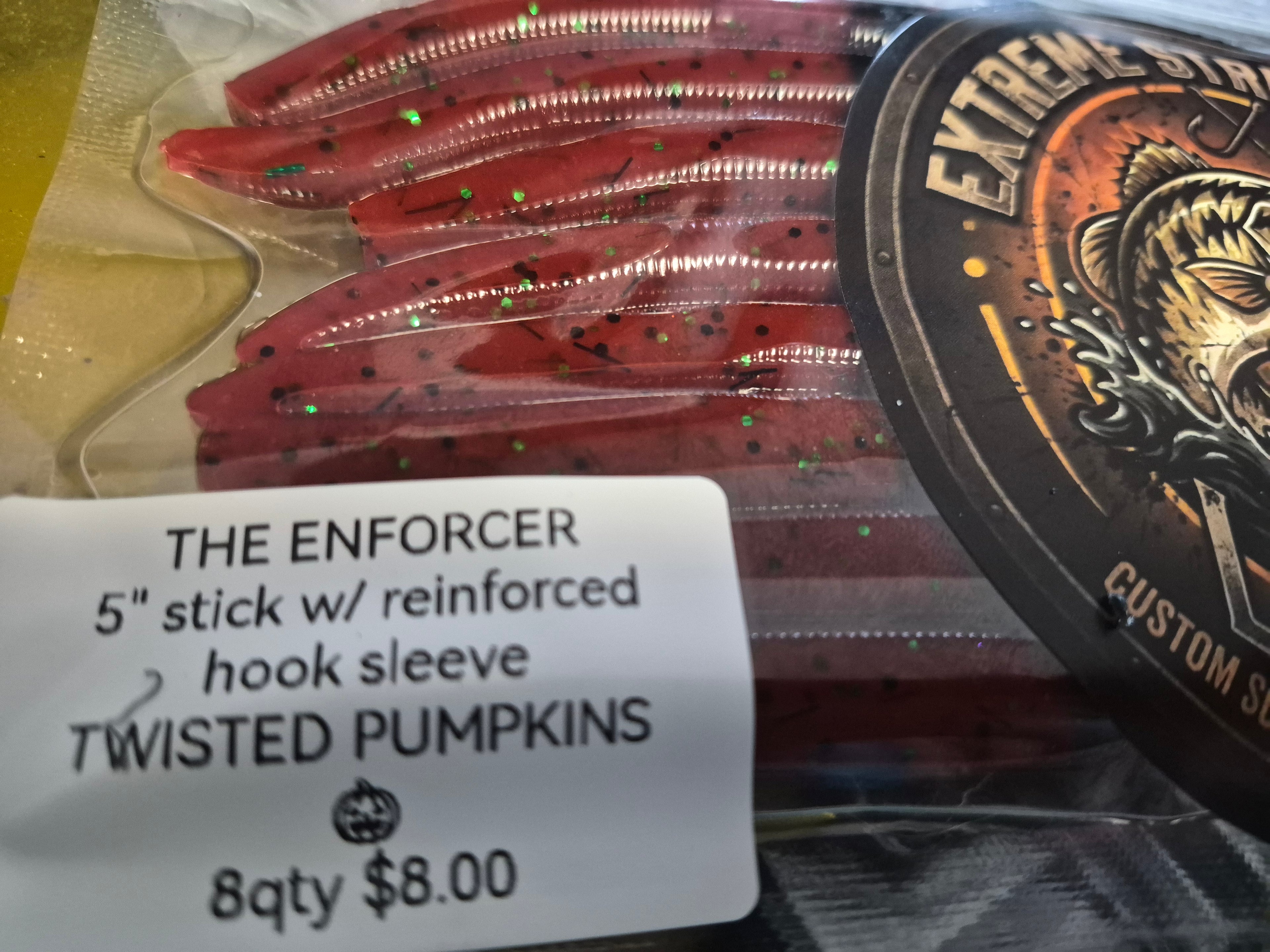 THE ENFORCER 5"stick bait with reinforced hook sleeve TWISTED PUMPKINS 🎃