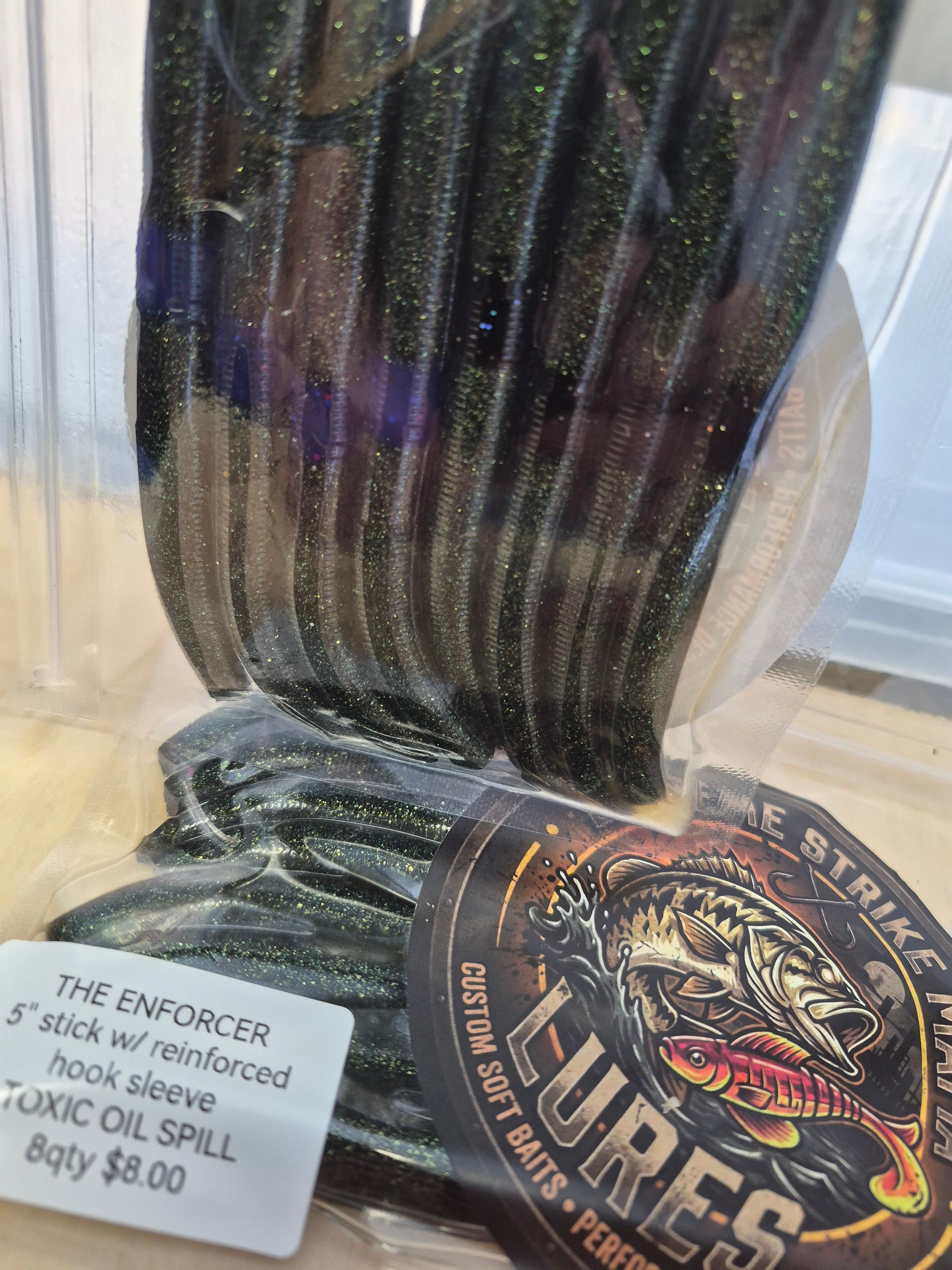 THE ENFORCER 5"stick bait with reinforced hook sleeve TOXIC OIL SPILL