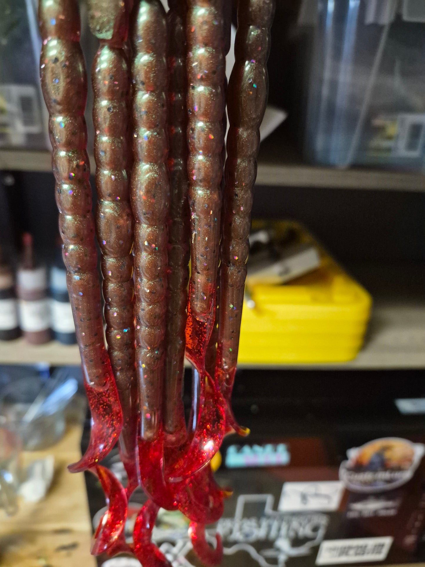 THE LEGEND 10" Ribbon worm CHAMELEON RUBY