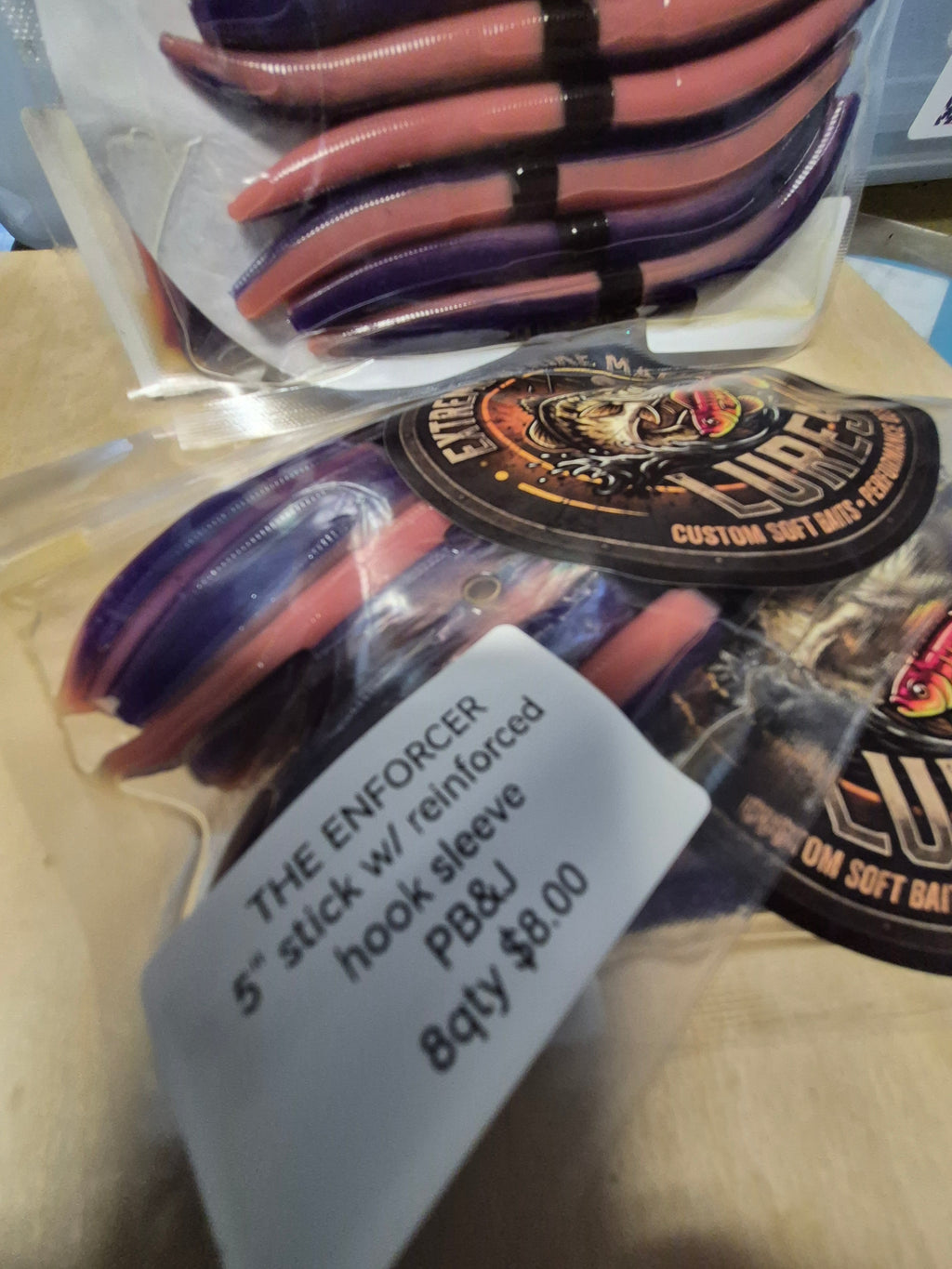 THE ENFORCER 5"stick bait with reinforced hook sleeve PB&J