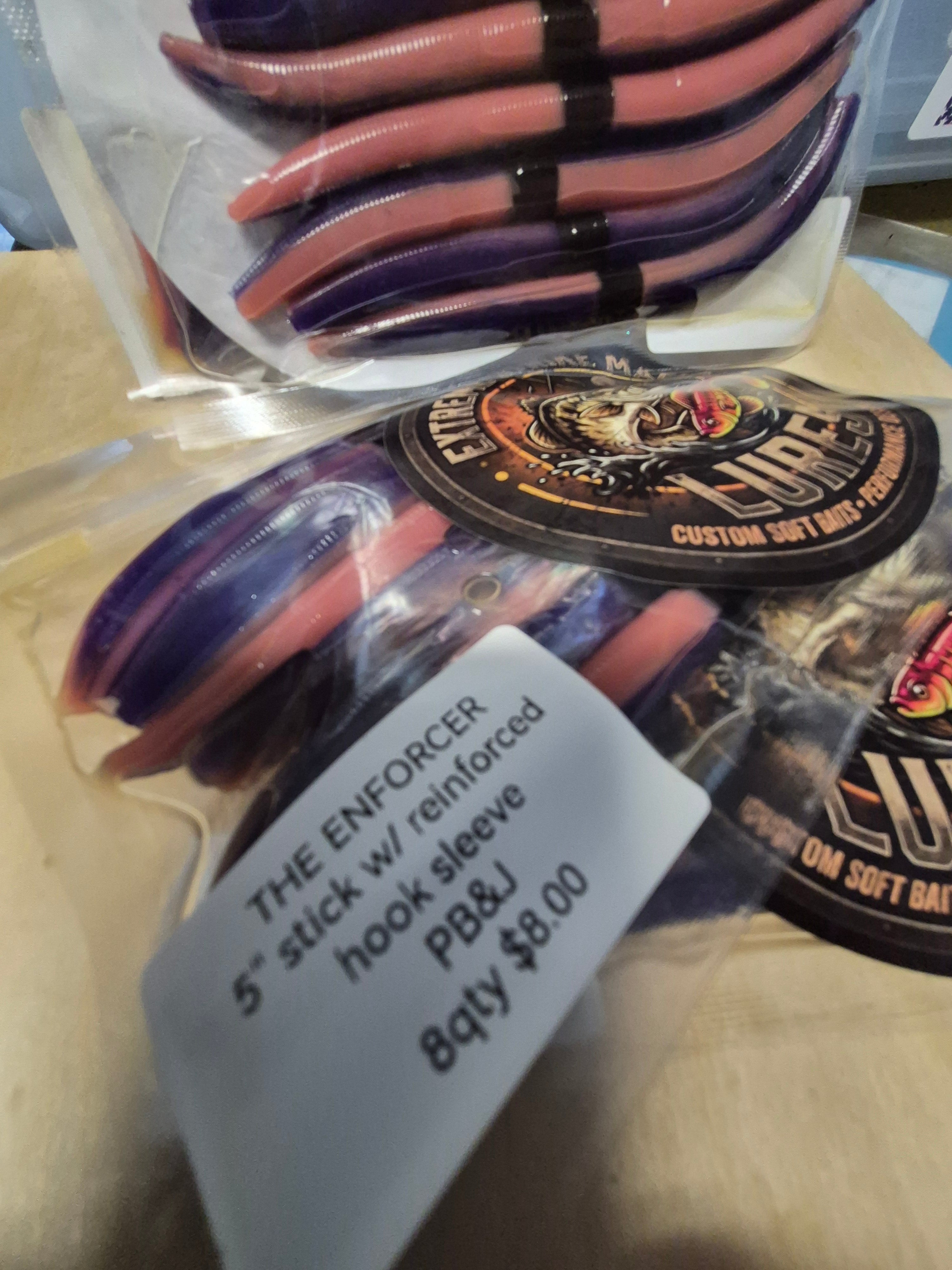 THE ENFORCER 5"stick bait with reinforced hook sleeve PB&J