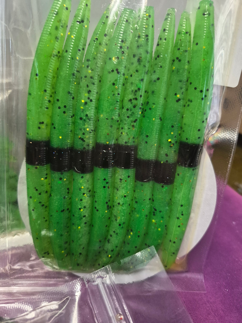 THE ENFORCER 5"stick bait with reinforced hook sleeve PEPPERED CHARTREUSE