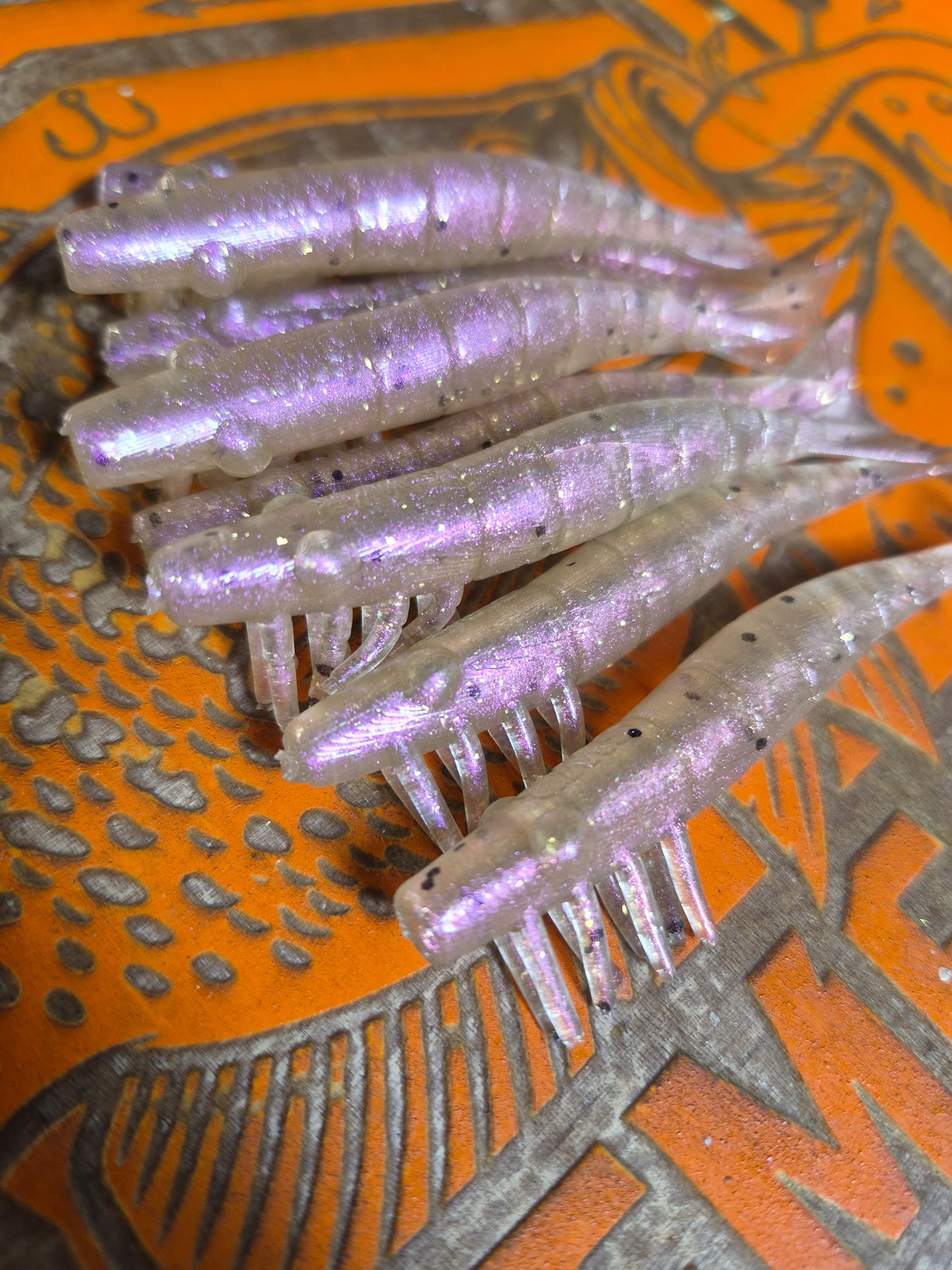 3" SALTWATER RAGER SHRIMP 8PK GHOST TROUT color shifting