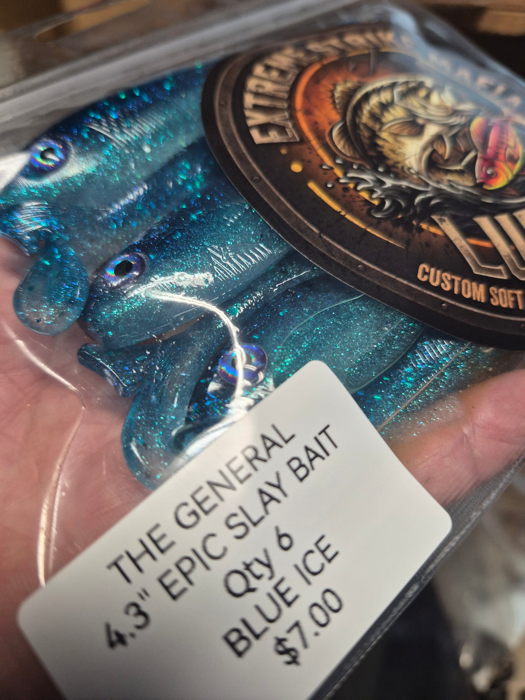 THE GENERAL 4.3 SWIMBAIT with 2 hook recesses BLUE ICE